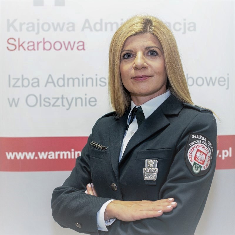 Oficer prasowy Izby Administracji Skarbowej w Olsztynie starszy rachmistrz Marta Rosiak.